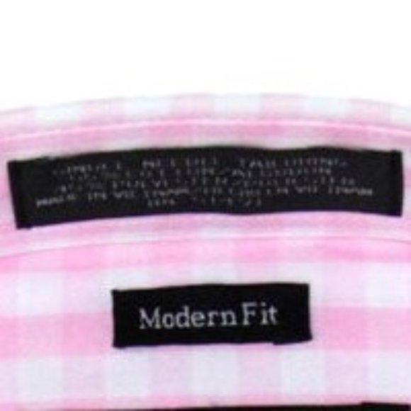 3X Marquis Pink Gingham Long Sleeve 3XL 19 -19.5 - Picture 4 of 5